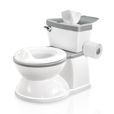 Baño de bebé gris con asiento extraíble