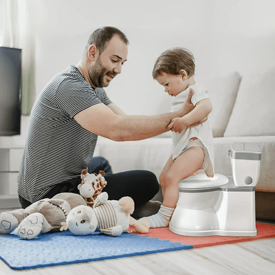 Baño de bebé gris con asiento extraíble