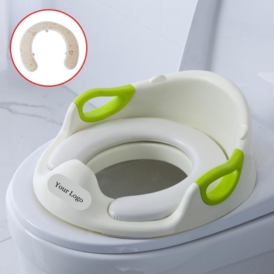 Silla de baño a prueba de salpicaduras para niños con mangos y patrón sólido