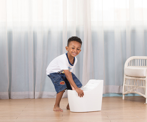 Sillón de baño para bebés de PP ecológico con diseño de impresión Entrenador certificado EN-71 para niños pequeños
