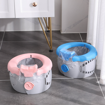 Serenity Toilet para bebés portátil azul con logotipo personalizado asiento de entrenamiento peto suave plegable
