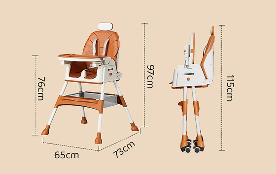 EN71 Silla de comedor para bebés de plástico de alta calidad con altura ajustable
