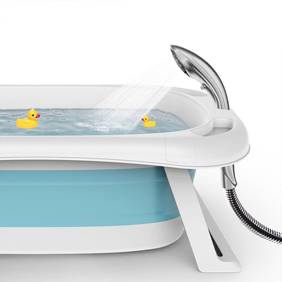 Bañera plegable portátil para niños con termómetro y ducha