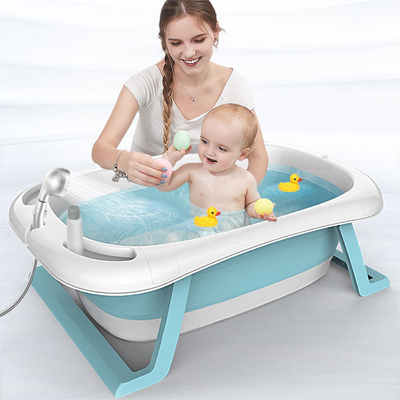 Bañera plegable portátil para niños con termómetro y ducha