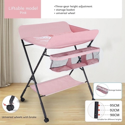 Tabla de cambio de pañales plegable OEM con organizador de guardería de altura ajustable