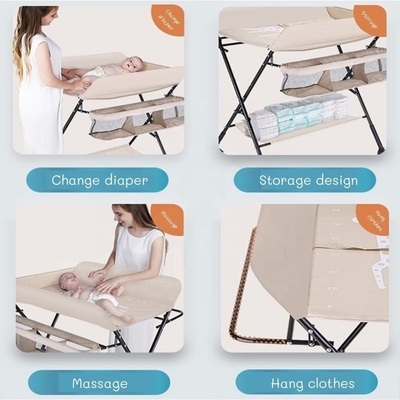 Tabla de cambio de pañales plegable OEM con organizador de guardería de altura ajustable