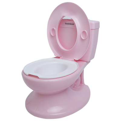 Toilet para niños de color rosa impreso con certificación de ensayo EN71 para la formación segura del bebé