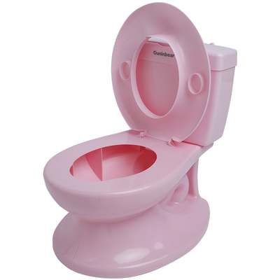 Toilet para niños de color rosa impreso con certificación de ensayo EN71 para la formación segura del bebé
