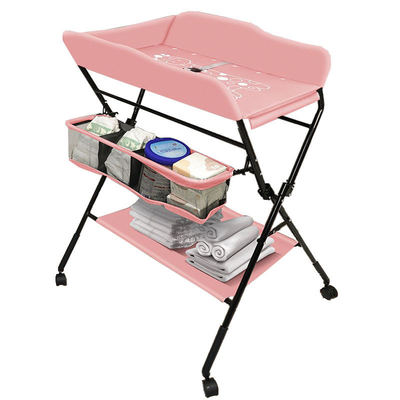 Ouninbear portable plegable Muñecos de bebé mesa de cambio con almacenaje y almohadilla móvil