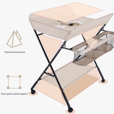 Ouninbear portable plegable Muñecos de bebé mesa de cambio con almacenaje y almohadilla móvil