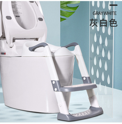 Gris + Blanco 3 en 1 Potty entrenamiento asiento de baño con escalera de taburete paso para 1-6 años de edad