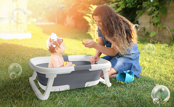 Conjunto de bañera para bebés recién nacidos de plástico TPE almohadilla suave plegable bañeras para niños