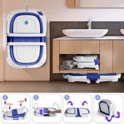 Baño para bebés recién nacidos de 2 a 4 años Baño antideslizante Baño de viaje Bañera Bañera