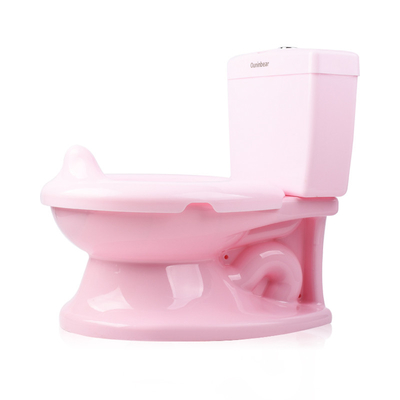 Silla de entrenamiento de baño para bebés de plástico impresa Silla de baño rosa azul blanco con certificación EN71