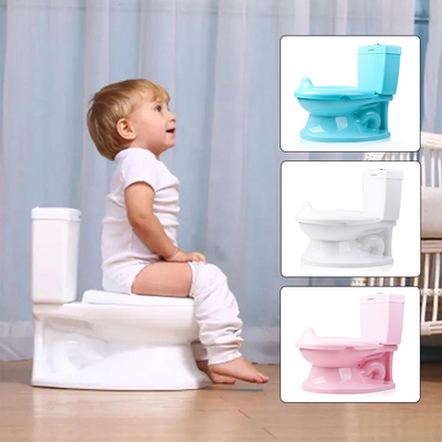 Silla de entrenamiento de baño para bebés de plástico impresa Silla de baño rosa azul blanco con certificación EN71