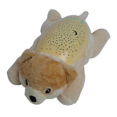 0-7 años Bebé Dormir chupete juguete Perro Muñeco de peluche con iluminación proyectable y música
