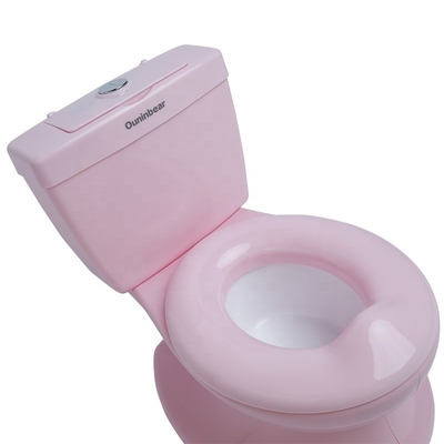 Potín de formación de bebés de plástico rosa con certificación de ensayo EN71 y diseño de logotipo personalizado