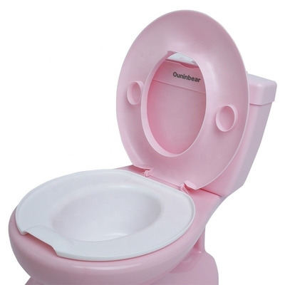 Toilet para bebés de plástico rosa EN71 Certificado Diseño de color puro Logotipo personalizado disponible