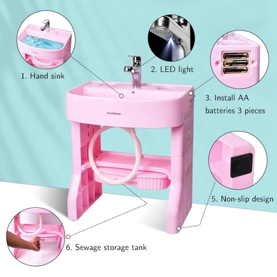 45*30*50cm Baño infantil Lavabo inteligente Niños aprendiendo Lavadero altura ajustable