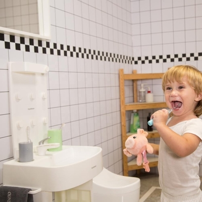 45*30*50cm Baño infantil Lavabo inteligente Niños aprendiendo Lavadero altura ajustable
