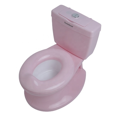 Potín de formación de bebés de plástico rosa con certificación de ensayo EN71 y diseño de logotipo personalizado