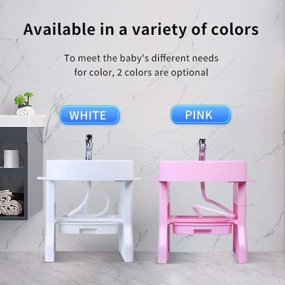 Ouninbear Lavabo Niños Lavar Cuenca de plástico con luz y tanque de agua en blanco