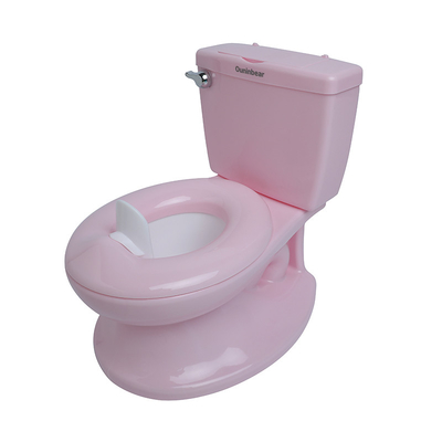 Asiento de entrenamiento para bebé blanco con logotipo de Ouninbear y botón de manejo