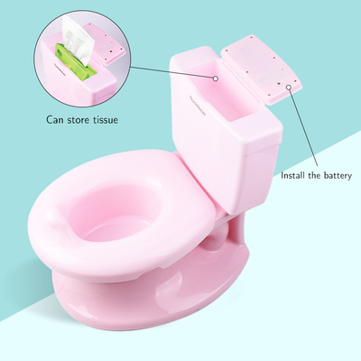 Toilet para bebé unisex con logotipo personalizado EN71 Prueba Patrón de impresión certificado Color rosa/azul/blanco