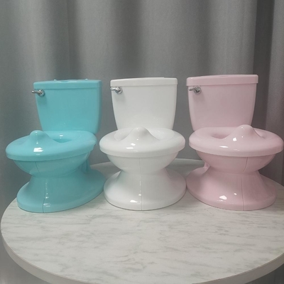 Baños de simulación para niños con sonido de descarga Baño de formación para bebés blanco azul rosa Certificado EN71