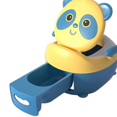 Cartoon Panda Baby Potty Toilet de entrenamiento con logotipo personalizado en azul amarillo blanco negro