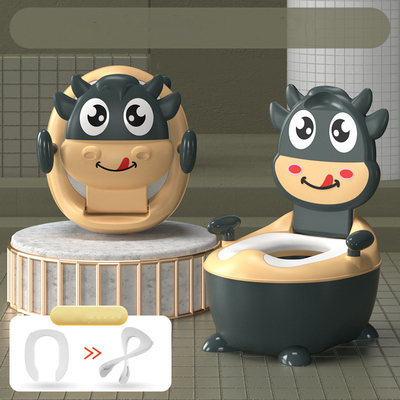 Toilet para bebés en forma de vaca de dibujos animados con certificación de prueba EN71