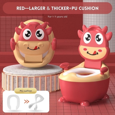 Toilet para bebés en forma de vaca de dibujos animados con certificación de prueba EN71