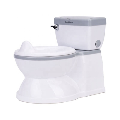 Escalera de entrenamiento de baño de plástico ecológico en gris/blanco