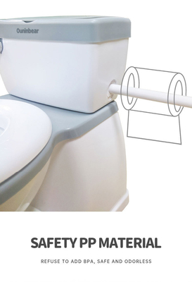 Escalera de entrenamiento de baño de plástico ecológico en gris/blanco
