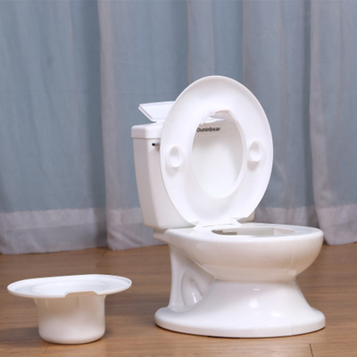 Toilet para bebé de plástico ecológico con diseño de simulación de logotipo personalizado EN-71 Certificado de peso ligero