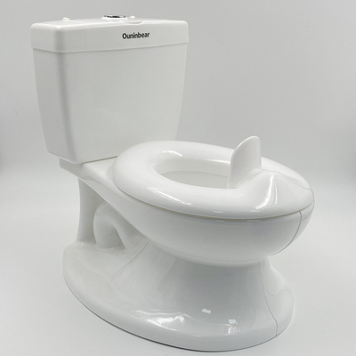 Toilet para bebé de plástico ecológico con diseño de simulación de logotipo personalizado EN-71 Certificado de peso ligero