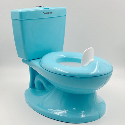 Toilet para bebé de plástico ecológico con diseño de simulación de logotipo personalizado EN-71 Certificado de peso ligero