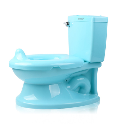 Entrenador de baño de plástico azul para bebés EN71 Prueba aprobada de color puro para el asiento de baño infantil.