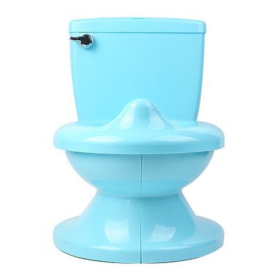 Toilet para bebés con botón en color blanco azul rosa con patrón sólido - Certificado EN-71 - 1.38kg neto