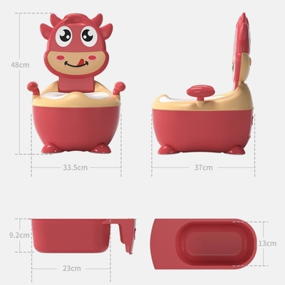En forma de vaca, verde oscuro, rojo, baño de entrenamiento para bebés con certificado de ensayo EN71