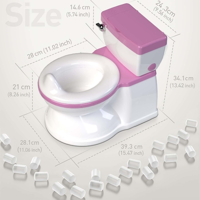 Impresión ecológica de un trainer de baño para bebés en gris/rosa/azul - Certificado EN-71