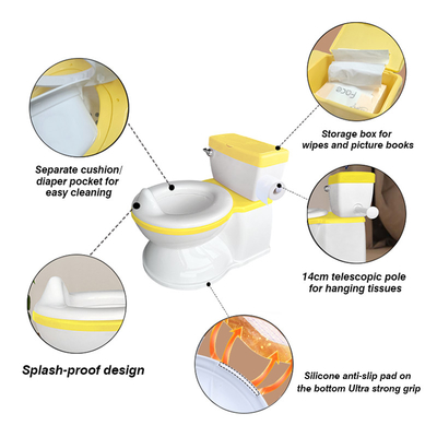 2 en 1 de color amarillo plegable bebé de la vagina asiento de entrenamiento de seguridad de cartón portátil realista Commode tapa del asiento