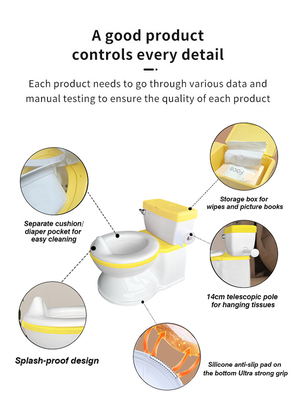 2 en 1 de color amarillo plegable bebé de la vagina asiento de entrenamiento de seguridad de cartón portátil realista Commode tapa del asiento