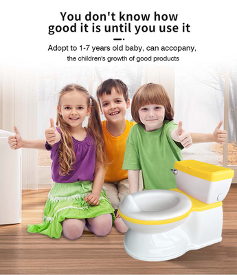 2 en 1 de color amarillo plegable bebé de la vagina asiento de entrenamiento de seguridad de cartón portátil realista Commode tapa del asiento