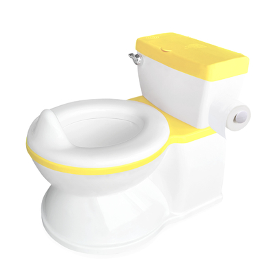 2 en 1 de color amarillo plegable bebé de la vagina asiento de entrenamiento de seguridad de cartón portátil realista Commode tapa del asiento