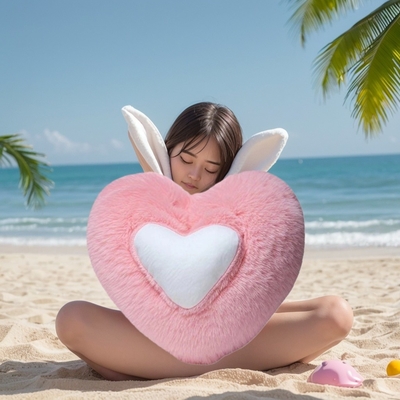 Cushión de peluche en forma de corazón suave almohada para dormir Decoración de la sala de estar Regalos para el día de San Valentín Amor cómodo almohada sofá cojín