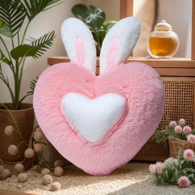 Cushión de peluche en forma de corazón suave almohada para dormir Decoración de la sala de estar Regalos para el día de San Valentín Amor cómodo almohada sofá cojín