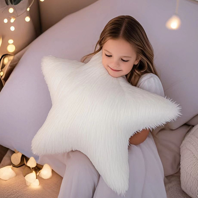 Blanco/colorido Estrella de cinco puntas almohada suave peluche Muñecos de peluche juguetes aficiones almohada exquisita decoración para el hogar regalos de cumpleaños