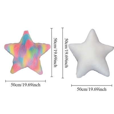 Blanco/colorido Estrella de cinco puntas almohada suave peluche Muñecos de peluche juguetes aficiones almohada exquisita decoración para el hogar regalos de cumpleaños