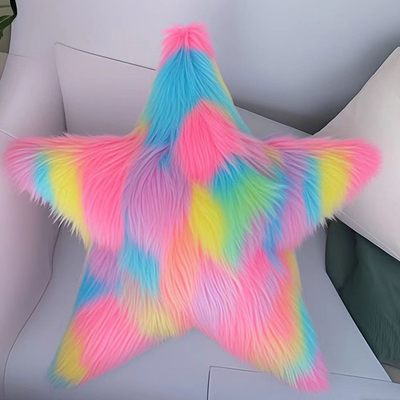 Blanco/colorido Estrella de cinco puntas almohada suave peluche Muñecos de peluche juguetes aficiones almohada exquisita decoración para el hogar regalos de cumpleaños